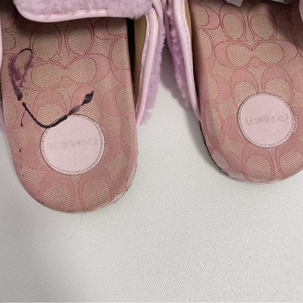 Coach Pink Shearling Slip-On Shoes - Picture 13 of 15